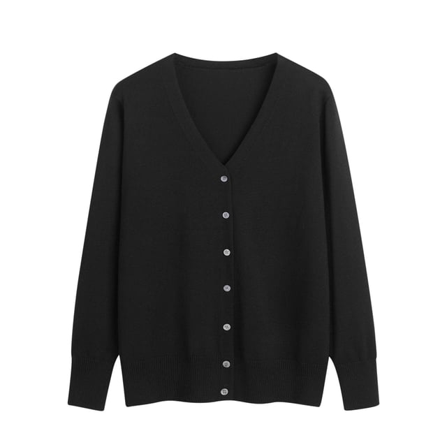 Dvkptbk Women’s Open Front Cardigan Button Knitted Plus Oversize Cardigan Outwear Spring And Fall V-neck Long Sleeve Cardigan