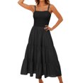 thumbnail image 2 of Robes d'Été pour Femmes 2025 Zeophrasy Robe Unie Sans Manches Col Rond Aguichant Élégante Boîte de Nuit Fête Tunique Mini Robes Décontractées Vacances Liquidation Moins de 5, 2 of 4