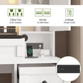 thumbnail image 3 of BeesClover Makeup Vanity Desk and Stool Set, Illuminated Dressing Table with Integrated Charging Station, Storage Drawers & Concealed Shelving, 3 of 7