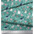 thumbnail image 2 of Soimoi Silk Fabric Heart,Footprint & Cat Animal Printed Fabric 1 Yard 42 Inch Wide, 2 of 3