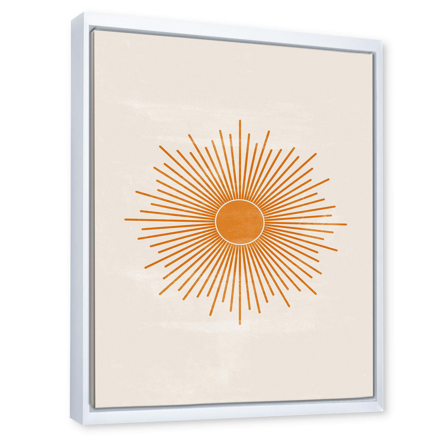 Designart Imprimé soleil orange II ART MURAL À CADRE FLOTT