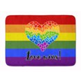 thumbnail image 1 of Gay Pride Love Wins Mosaic Heart Bath Mat Machine Washable  Anti-fatigue Memory, 1 of 4