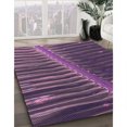 thumbnail image 3 of Ahgly Tapis d'Intérieur Lavable en Machine Carré Transitionnel Orchidée Violet, 8 Pieds Carré, 3 of 7
