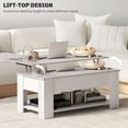 thumbnail image 4 of HOMCOM Table Basse à Plateau Relevable avec Compartiment de Rangement Caché et Tablette Blanc, 4 of 10