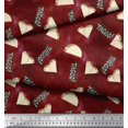 thumbnail image 3 of Soimoi Red Poly Georgette Fabric Text & Tacos Food Fabric Prints By Yard 42 Inch Wide, 3 of 5