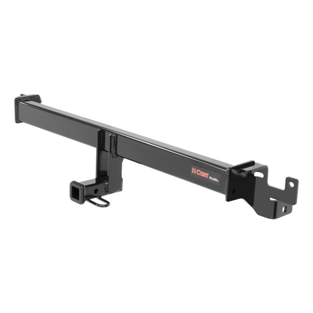 Curt Hitch 11418 Trailer Hitch Rear Class I with a square tube design and 1-1/4 inch receiver. It has a 2000-pound weight carrying capacity and 200-pound tongue weight. Made of durable steel with a high-gloss black powder-coated finish, it features a seamless collar, open-back receiver for easy cleaning, and precise welding for strength. Suitable for compact cars, full-size cars, and smaller SUVs, it is designed for towing small trailers or attaching cargo carriers and bike racks. Compatible with 2016-2019 Mazda CX-3.