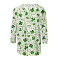 thumbnail image 4 of Mceream T-Shirt St Patricks Day à Manches 3/4 pour Femmes, Hauts de Printemps à Col Rond, T-Shirts Décontractés, Blouses à Imprimé Floral, T-Shirts Graphiques, Tenues d'Été, Hauts Boho, Grande Taille, Chemises à Imprimé Trèfle L, 4 of 5
