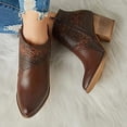 thumbnail image 2 of jovati Womens Leather Patchwork Thick Heel High Heel Zipper Pointed Snake Ankle Boots, 2 of 9