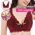 thumbnail image 2 of Cathalem Smooth Bras for Women V Neck Smooth Everyday Bras with Extender,Wine XXXXL, 2 of 5