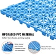 thumbnail image 3 of KFFKFF Connectable Tiles Set of 50 in Blue, 12" x 12" Assembly, Cushioned PVC Connectable Drainage Floor Tiles, Slip-Resistant with Drainage Ports for Lavatory, Washroom, Kitchen, Pool, Damp Zones, 3 of 9