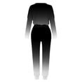 thumbnail image 5 of Mrat Jogging Suits for Women 2 Piece Set 2 Piece Jogging Sets Gradient Color Polyester Long Sleeve Sweatsuits Sets Two Piece Track Suits Drawstring High Waist Pants Set Comfy Outfits T-Black 3XL, 5 of 5