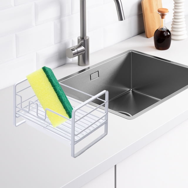 Dvkptbk Storage Rack Kitchen Sponge Draining Rack Household Sink Countertop Shelf Steel Wire Ball Soap Storage Shelf Storage & Organization