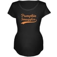 thumbnail image 1 of Halloween Pumpkin Smuggler Black Maternity Soft T-Shirt, 1 of 1