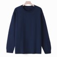 thumbnail image 2 of Timegard Hauts pour Femmes Chandails à Manches Longues Col Rond T-Shirts de Couleur Unie Automne Décontractés Amples Hauts, 2 of 3