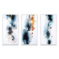 thumbnail image 2 of Designart "Heartbeat Rhapsody Turquoise and Gold Ink Cloud III" Abstract Painting Framed Wall Art Set Of 3 - Turquoise Modern Frame Canvas Set For Living Room Decor, 2 of 6