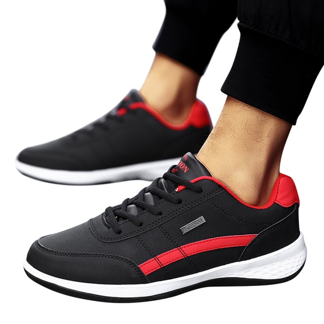 Dakaela Chaussures de Course pour Hommes Imperméables Tennis Randonnée Espadrilles Mode Antidérapantes Chaussures de Gym Travail Noir 9