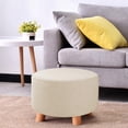 thumbnail image 2 of Lipstore Housse Extensible pour Pouf Pantoufles Pouf Rond pour Salon Repose-Pieds Extensible Beige (Housse Seulement), 2 of 14