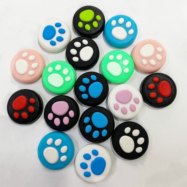 stanreset Stick Caps Comfortable Anti-Skid Cat Paw Shape Perfect Replacement Thumbstick Cover Controller Accessories white on pink white on pink 10Set