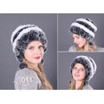 thumbnail image 1 of Womens Winter Hats with Ear Flaps Winter Womens Colorful Warm Caps Warm Flowers Striped Real Rabbit Velvet Hats Fashion Hat Winter Hats for Women with Ear Flaps, 1 of 2