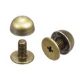 thumbnail image 1 of Unique Bargains 8x5mm Screw Back Rivets Solid Round Head Leather Studs Bronze Tone 10 Pack, 1 of 5