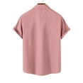 thumbnail image 4 of JIUKE Plus Size Shirts for Men Short Sleeve Button down Shirts Lapel Solid Color Loose Summer Vacation Blouses, 4 of 7