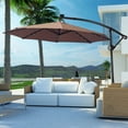 thumbnail image 1 of Costway 10FT Patio Offset Umbrella Solar LED 360degrees Rotation Brown, 1 of 1