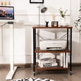 thumbnail image 4 of Costway 3-Tier Kitchen Baker's Rack Microwave Oven Storage Cart w/ Hooks Rustic, 4 of 10