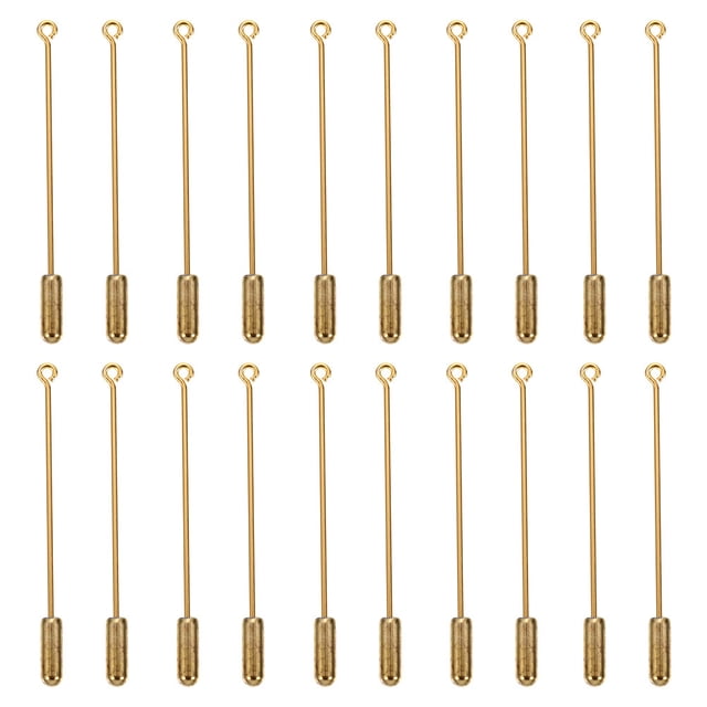 SHISUYAN 20Pcs Stick Copper Brooches Safety Long Needle Pin Jewelry Accessories
