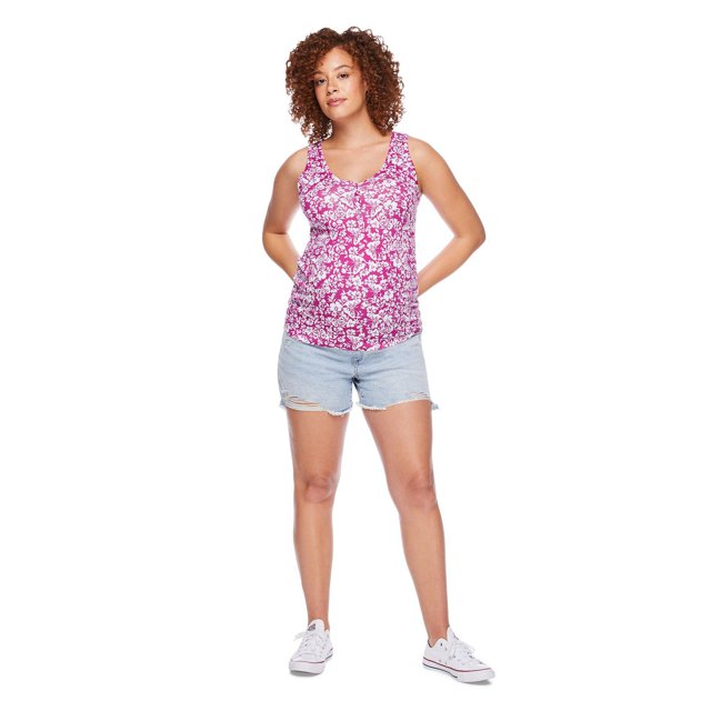 Paisley Sky Maternity Snap Henley Tank