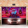 thumbnail image 5 of Liyamei Garage Door Cover Banner Reactive Design With 2 Lighting Modes For Festive Outdoor Fluorescent Glows In Dark With Cartoon Santa Party Xmas Decorat, 5 of 5