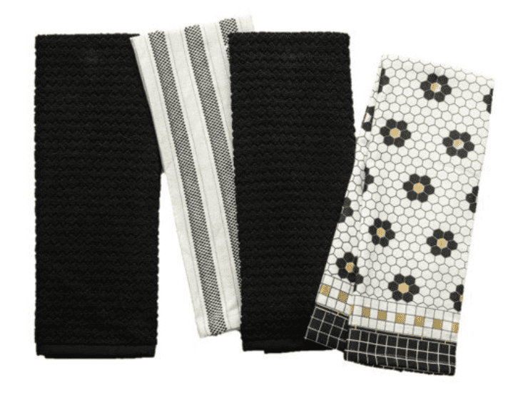 Torchons de cuisine Thyme & Table, motif Pennytile, ensemble de 4