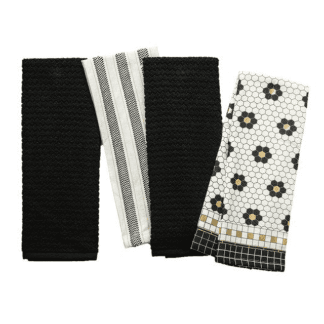 Thyme & Table Kitchen Towels, Pennytile, 4 Pack Set
