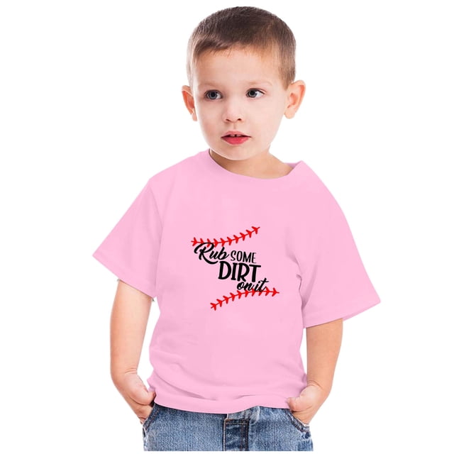 Qertyioot T-Shirts pour Enfants Manches Courtes T-Shirt Graphique Col Rond Crop Top pour Filles et Garçons de 3 à 14 Ans T-Shirt Tee Enfants S10 et Moins