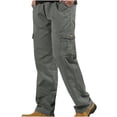 thumbnail image 1 of Pantalon Cargo Décontracté pour Homme - Pantalon de Travail Léger à Enfiler pour Homme - Pantalon Long de Randonnée Extérieur Uni à Taille Élastique avec Poches, 1 of 4