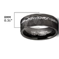 thumbnail image 3 of Men's Tungsten Carbide Ring Hammered Meteorite Wedding Band 8MM Black, 3 of 4