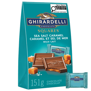 GHIRARDELLI Sea Salt and Caramel Milk Chocolate Squares, 151-Gram Bag