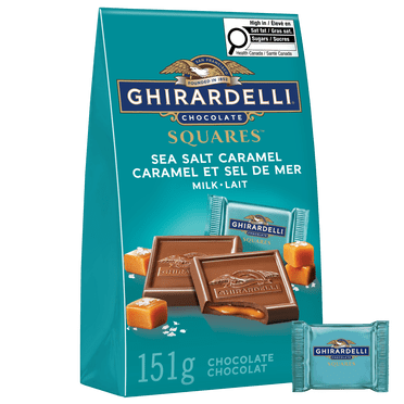 GHIRARDELLI Sea Salt and Caramel Milk Chocolate Squares, 151-Gram Bag