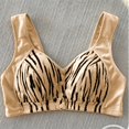 thumbnail image 2 of ManxiVoo Full Bust Front Closure Wireless Bra Large Cup Size Supportive Comfort Fit Seamless Camisole Style Printed Design S Size Light Yellow, 2 of 6
