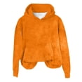 thumbnail image 4 of IMENGL Casual plush solid color hoodie, Orange 2XL, Size M-2XL, 4 of 4