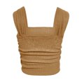 thumbnail image 3 of AherBiu Débardeurs Courts pour Femmes 2024 Tendance Été Ajusté Camisole Col Carré Sans Manches, 3 of 3