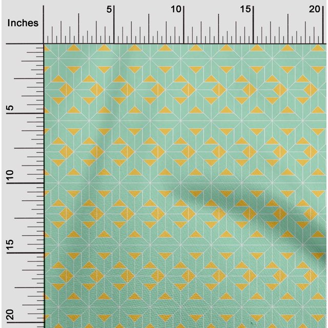oneOone Tissu Polyester Lycra Carrédiamond & Triangle Imprimé Géométrique BTY 56 Pouces de Large