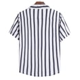 thumbnail image 3 of XZNGL Chemise en Denim Homme Homme Décontracté Boutons Plage Imprimé Rayé Non Positionné Col Rabattu Chemise à Manches Courtes Blouse Chemise pour Homme Décontracté, 3 of 9