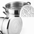 thumbnail image 3 of SUS560-3 Thick Stainless Steel Three-layer Steamer Cookware Stainless Steel Multicooker with 2 Perforated Steel Insert, 3 of 7