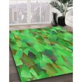 thumbnail image 3 of Ahgly Company Machine Washable Indoor Square Transitional Dark Lime Green Area Rugs, 8' Square, 3 of 7