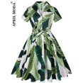 thumbnail image 1 of Robe Vintage d'Été pour Femmes Imprimé Perroquet 2024 Robe de Soirée Rétro Verte Rockabilly Années 50 60 Robe d'Été, 1 of 7