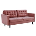 thumbnail image 1 of Modway Canapé en Velours de Performance Capitonné Exalt Couleur Rose Poussiéreux, 1 of 9