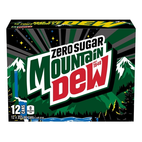 Boisson gazeuse Mtn Dew Zero Sugar 12 x 355 mL, Canettes