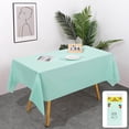 thumbnail image 1 of HHBEAUTY Rectangle Vinyl Tablecloth, Waterproof Spillproof Plastic Backed Table Cloth, Wipe Clean Table Cover for Dining, Buffet Parties and Camping (Green,54" x 72"), 1 of 7