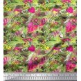 thumbnail image 1 of Soimoi Green Velvet Fabric Heart,Star & Fashion Text Printed Fabric 1 Yard 58 Inch Wide, 1 of 1