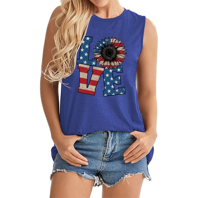 LSLJS Débardeurs à Col Rond pour Femmes Mode Femmes Décontracté Col Rond Imprimé de Lettres Manches Courtes T-Shirt Gilet Blouse Hauts